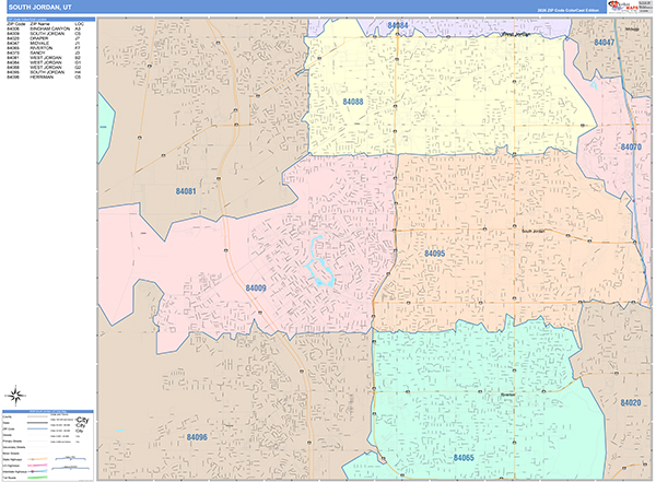 South Jordan, UT Zip Code Map